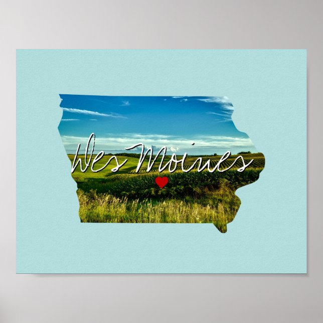 Iowa State Photo insert and town name Poster (Front)