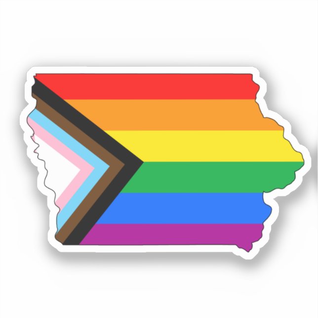 Iowa State Pride LGBTQ Progress Pride Sticker (Front)