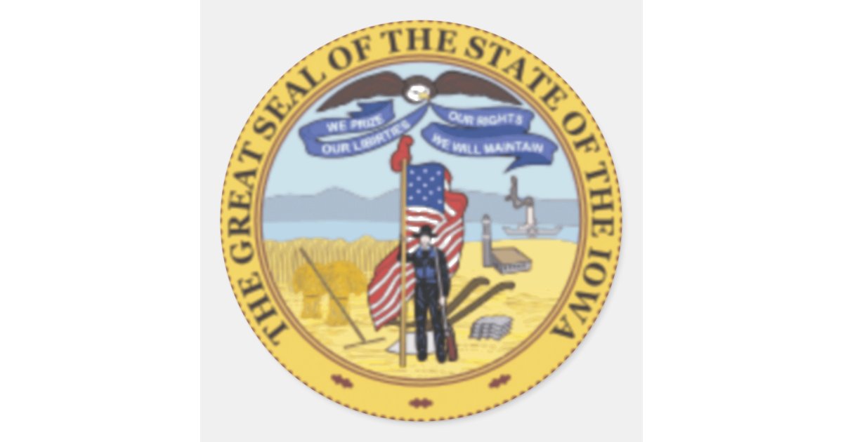 Iowa State Seal Classic Round Sticker | Zazzle