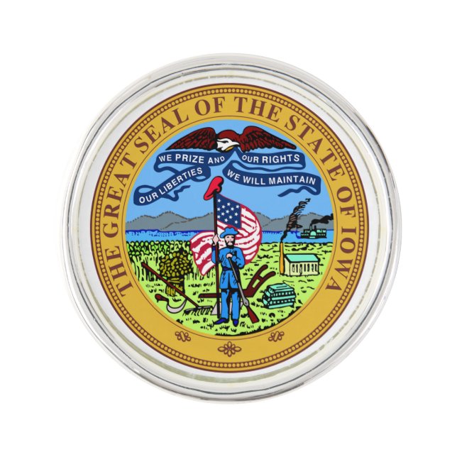 Iowa State Seal - Lapel Pin (Front)