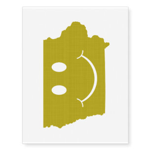 Iowa State Shape Face Temporary Tattoos