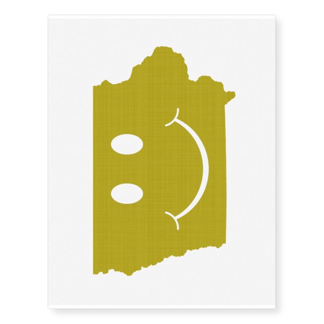 Iowa State Shape Face Temporary Tattoos (Front)
