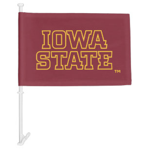 Iowa State University Block Design Car Flag