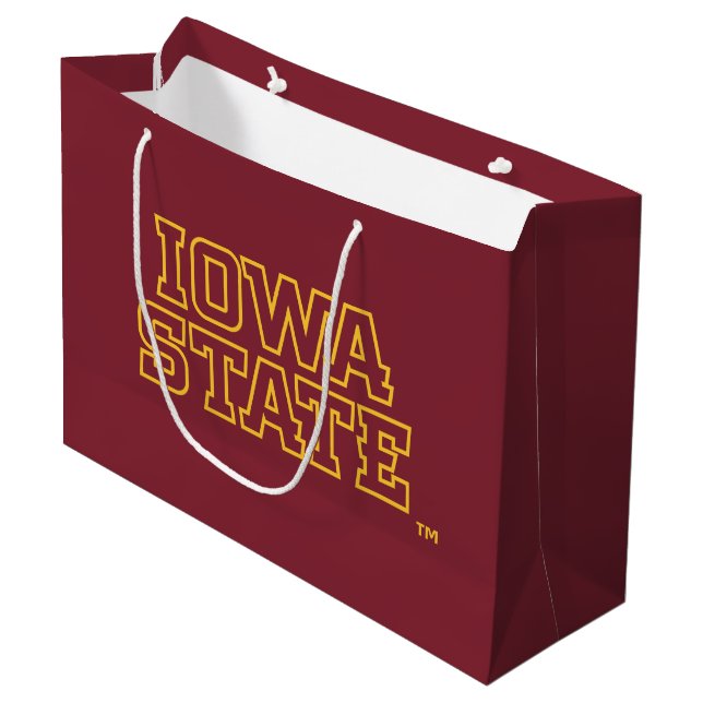 Iowa State University | Block Design Large Gift Bag (Front Angled)