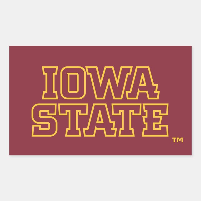 Iowa State University | Block Design Rectangular Sticker (Front)