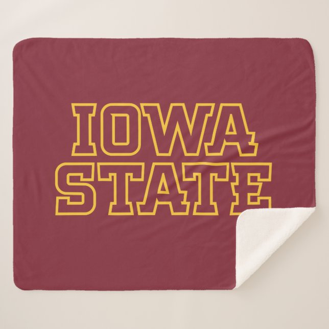 Iowa State University | Block Design Sherpa Blanket (Front (Horizontal))