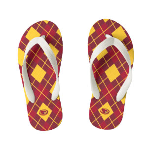 Iowa State University   Cardinal Argyle Pattern Kid's Flip Flops