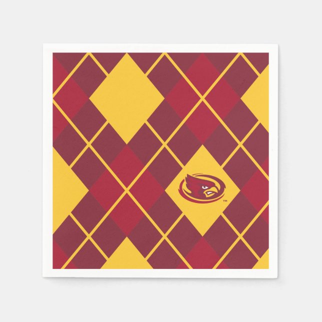 Iowa State University | Cardinal Argyle Pattern Napkins (Front)
