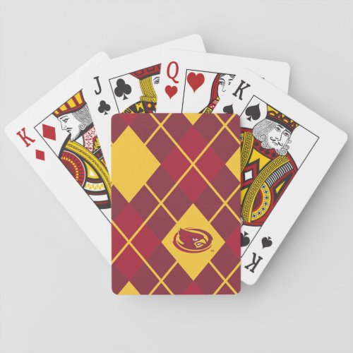 Iowa State University  Cardinal Argyle Pattern Playing Cards