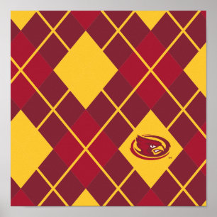 Iowa State University Cardinal Argyle Pattern Poster