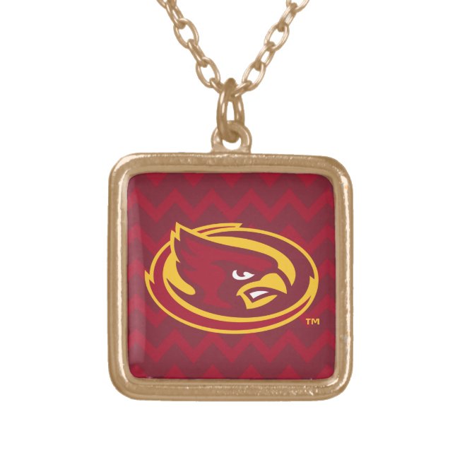 Iowa State University | Chevron Pattern Gold Plated Necklace (Front)
