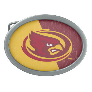 Iowa State University Distressed Block Design Belt Buckle