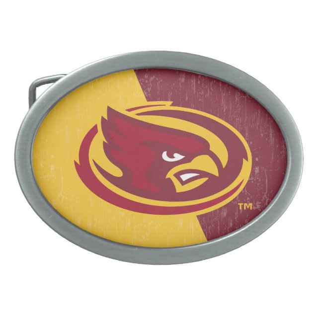 Iowa State University | Distressed Block Design Belt Buckle (Front)