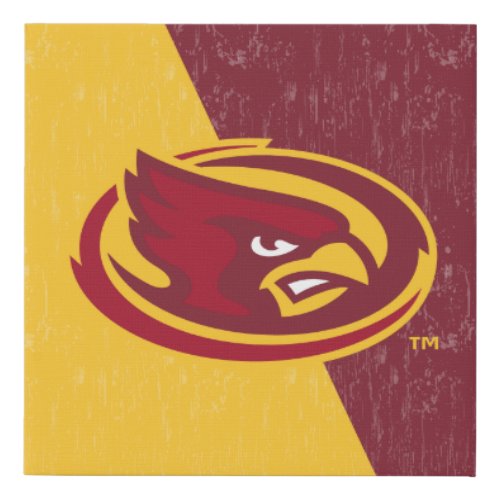 Iowa State University  Distressed Block Design Faux Canvas Print