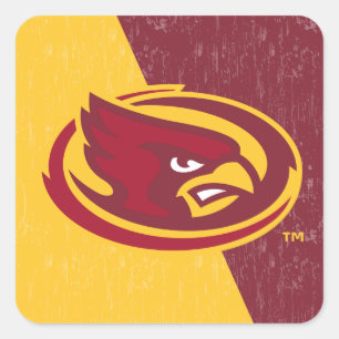 Iowa State University   Distressed Block Design Square Sticker