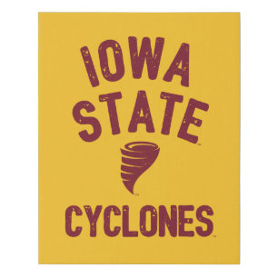 Iowa State University   Iowa Cyclone Distressed Faux Canvas Print