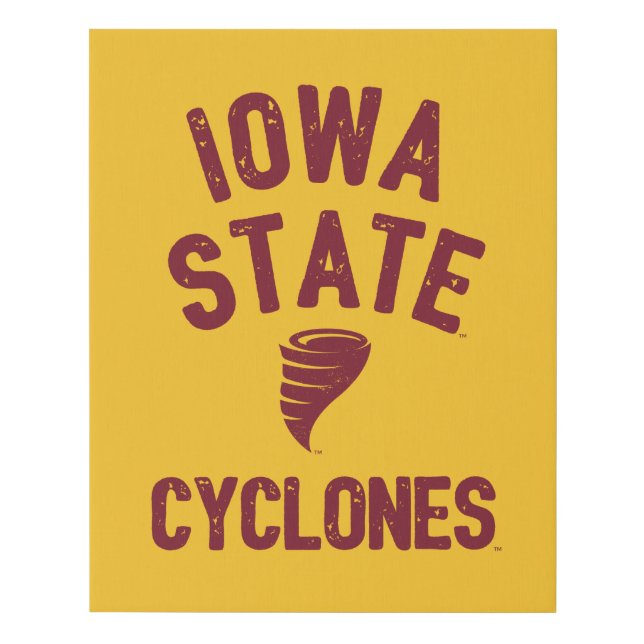 Iowa State University | Iowa Cyclone Distressed Faux Canvas Print (Front)