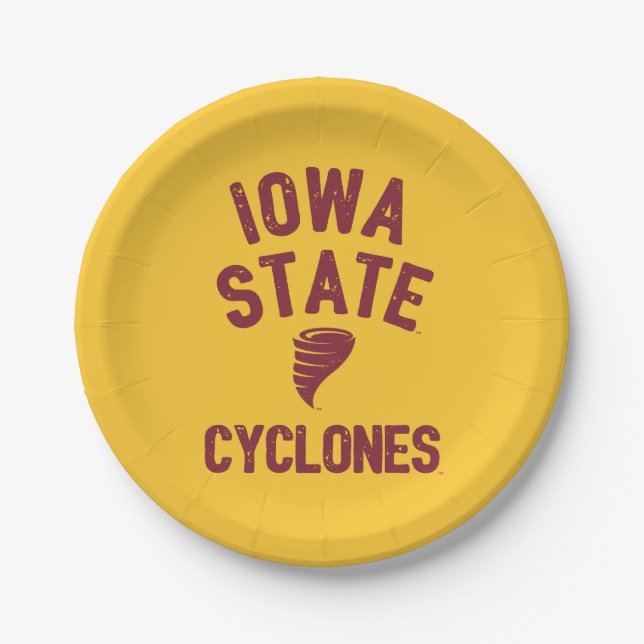 Iowa State University | Iowa Cyclone Distressed Paper Plates (Front)