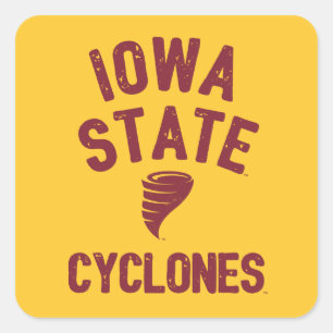 Iowa State University   Iowa Cyclone Distressed Square Sticker