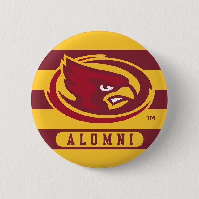 Iowa State University | Iowa Logo Alumni Stripes Button (Front)