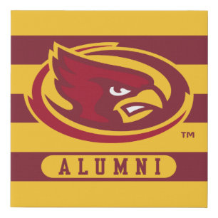Iowa State University   Iowa Logo Alumni Stripes Faux Canvas Print