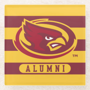 Iowa State University Iowa Logo Alumni Stripes Glass Coaster