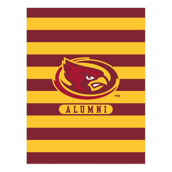 Iowa State University Iowa Logo Alumni Stripes Postcard