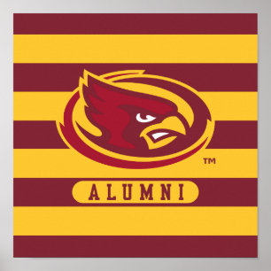 Iowa State University Iowa Logo Alumni Stripes Poster