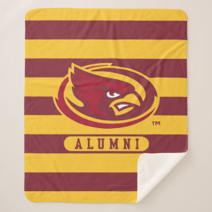 Iowa State University Iowa Logo Alumni Stripes Sherpa Blanket