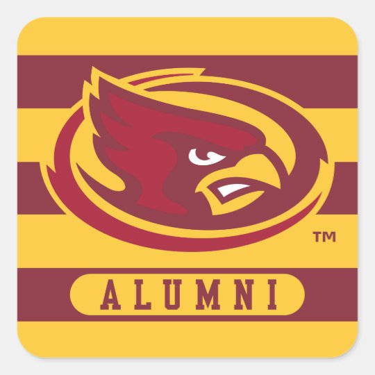 Iowa State University Iowa Logo Alumni Stripes Square Sticker