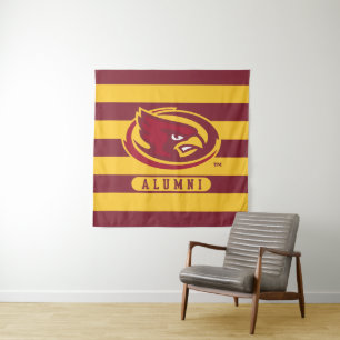Iowa State University   Iowa Logo Alumni Stripes Tapestry