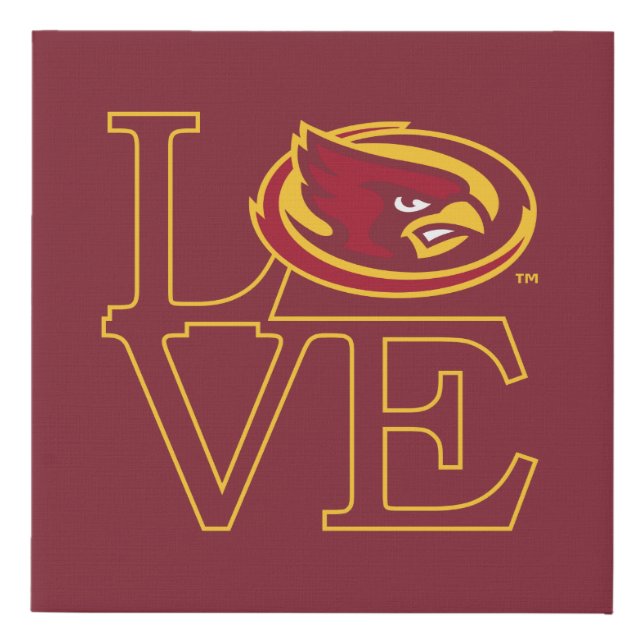 Iowa State University | Iowa Love Logo Faux Canvas Print (Front)