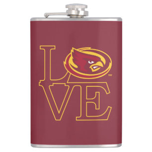 Iowa State University   Iowa Love Logo Flask