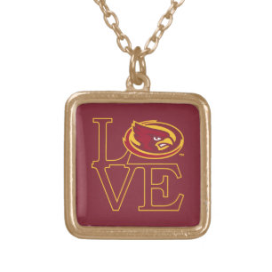 Iowa State University   Iowa Love Logo Gold Plated Necklace