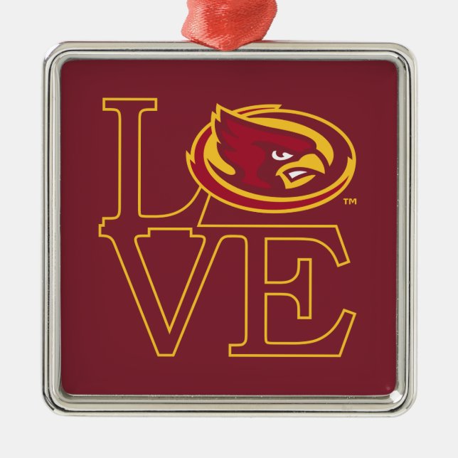 Iowa State University | Iowa Love Logo Metal Ornament (Front)