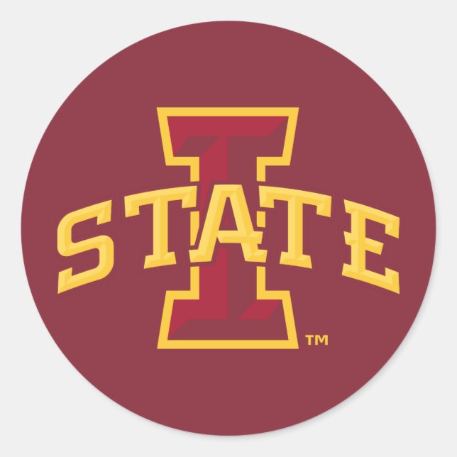 Iowa State University | Iowa State Arched Logo Classic Round Sticker (Front)