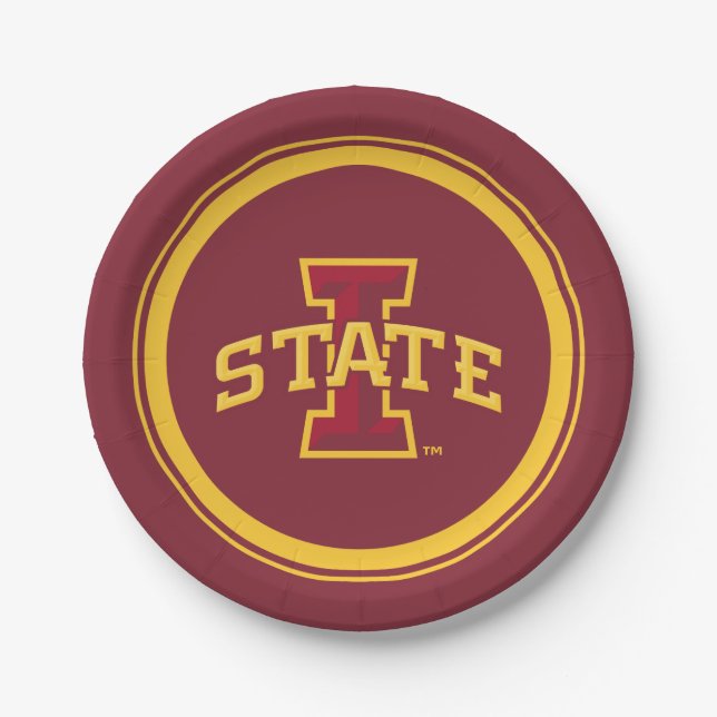 Iowa State University | Iowa State Arched Logo Paper Plates (Front)