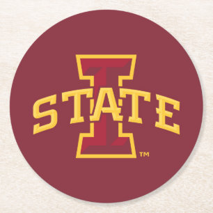 Iowa State University   Iowa State Arched Logo Round Paper Coaster