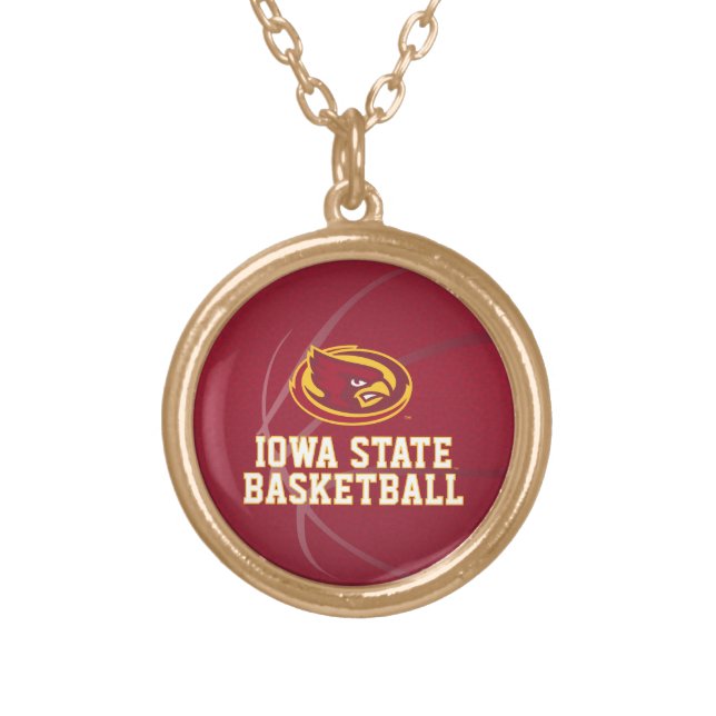 Iowa State University | Iowa State Basketball Gold Plated Necklace (Front)