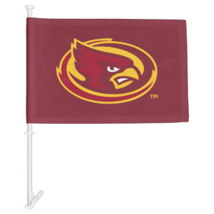 Iowa State University   Iowa State Cardinal Logo Car Flag