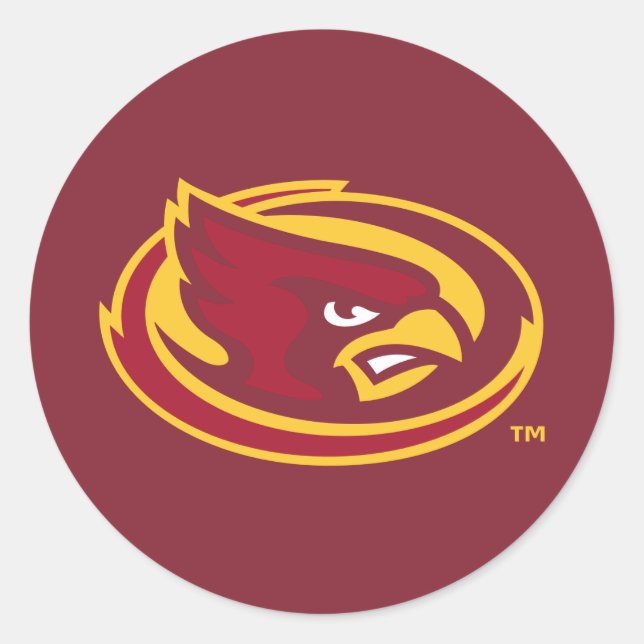 Iowa State University | Iowa State Cardinal Logo Classic Round Sticker (Front)