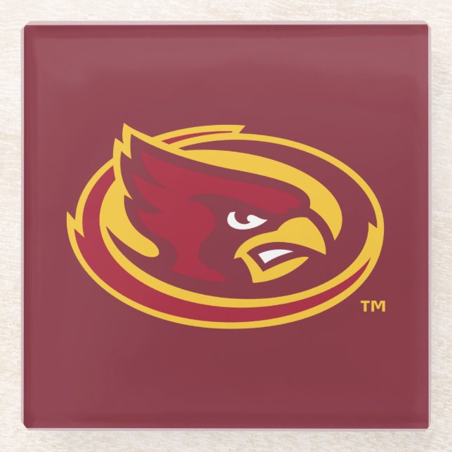 Iowa State University | Iowa State Cardinal Logo Glass Coaster (Front)