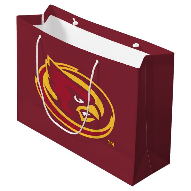 Iowa State University | Iowa State Cardinal Logo Large Gift Bag (Front Angled)