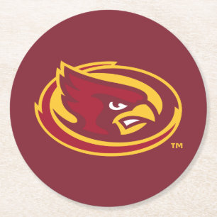Iowa State University   Iowa State Cardinal Logo Round Paper Coaster