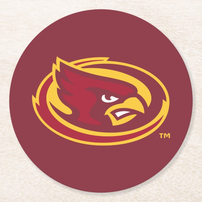Iowa State University | Iowa State Cardinal Logo Round Paper Coaster (Front)
