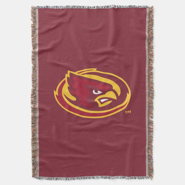 Iowa State University | Iowa State Cardinal Logo Throw Blanket (Front Vertical)