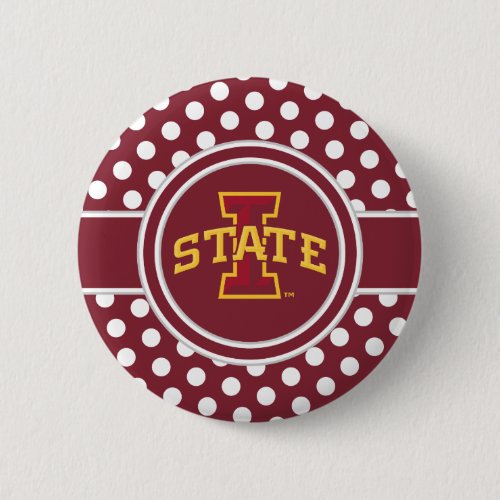 Iowa State University  ISU Polka Dot Pattern Button