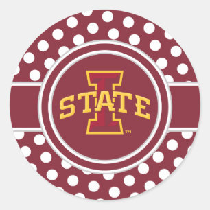Iowa State University   ISU Polka Dot Pattern Classic Round Sticker