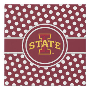 Iowa State University   ISU Polka Dot Pattern Faux Canvas Print