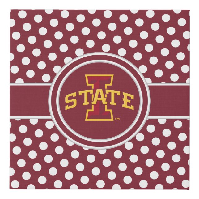 Iowa State University | ISU Polka Dot Pattern Faux Canvas Print (Front)